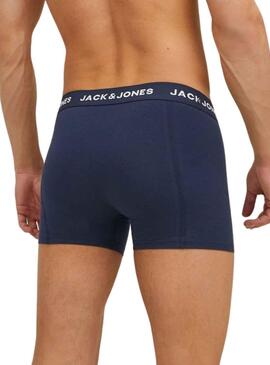 Pack 3 Calzoncillos Jack and Jones Marino Hombre