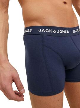 Pack 3 Calzoncillos Jack and Jones Marino Hombre