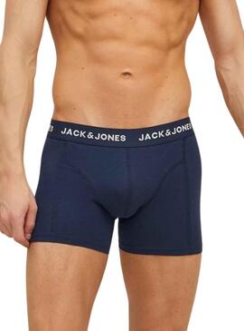 Pack 3 Calzoncillos Jack and Jones Marino Hombre