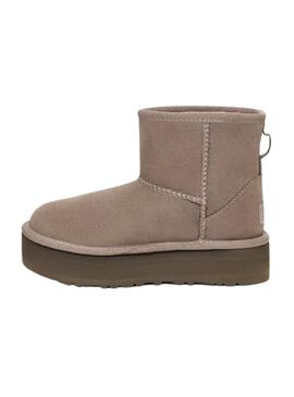 Botas UGG Classic Mini Platform Smoke Marrón Niña