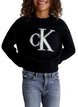 Jersey Calvin Klein Fluffy Monogram Negro Niña