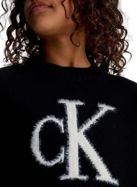 Jersey Calvin Klein Fluffy Monogram Negro Niña