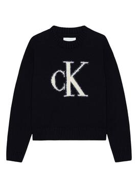 Jersey Calvin Klein Fluffy Monogram Negro Niña