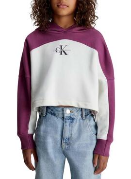 Sudadera Calvin Klein Color Block Morado Niña