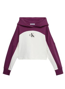 Sudadera Calvin Klein Color Block Morado Niña