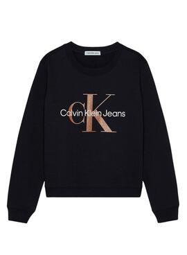 Sudadera Calvin Klein Bronze Monogram Negro Niña