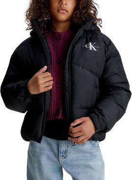 Chaqueta Calvin Klein Short Puffer Negro Para Niña