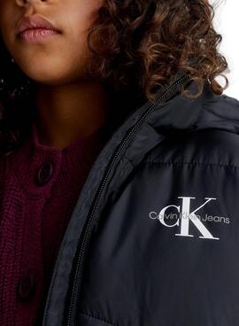 Chaqueta Calvin Klein Short Puffer Negro Para Niña