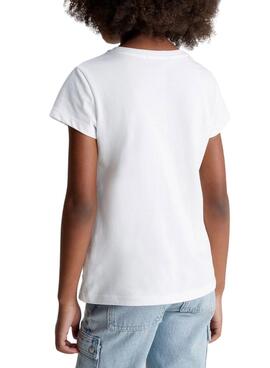 Camiseta Calvin Klein Repeat Slim Blanco Niña