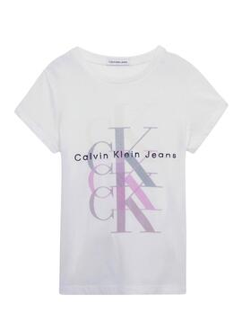 Camiseta Calvin Klein Repeat Slim Blanco Niña