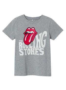 Camiseta Name It Omrisa Rolling Stones Gris Niña