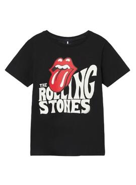 Camiseta Name It Omrisa Rolling Stones Negro Niña