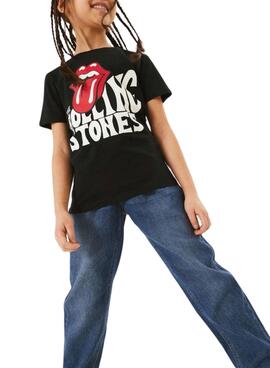 Camiseta Name It Omrisa Rolling Stones Negro Niña