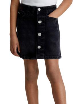 Falda Calvin Klein Washed Denim Negro Niña