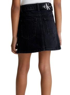 Falda Calvin Klein Washed Denim Negro Niña