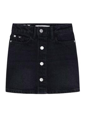 Falda Calvin Klein Washed Denim Negro Niña