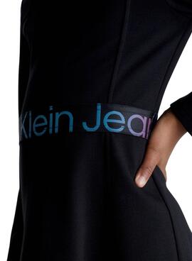 Vestido Calvin Klein Punto Tape Negro Niña