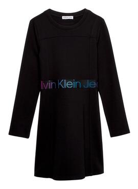 Vestido Calvin Klein Punto Tape Negro Niña