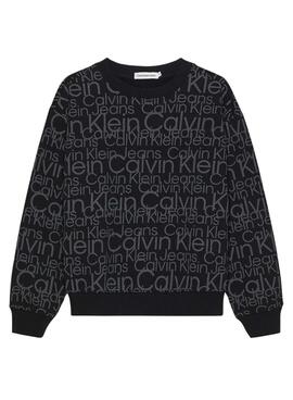 Sudadera Calvin Klein Glow In The Dark Negro Niño