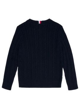 Jersey Tommy Hilfiger Essential Cable Marino Niño
