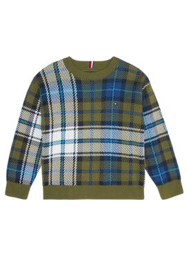 Jersey Tommy Hilfiger Tartan Verde Para Niño