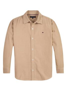 Camisa Tommy Hilfiger Corduroy Beige Para Niño