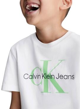 Camiseta Calvin Klein Monogram Blanco Niño