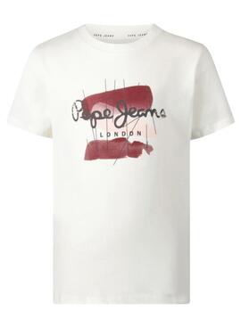 Camiseta Pepe Jeans Niall Blanco Para Niño