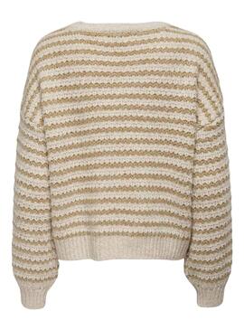 Jersey Only Lann Rayas Beige para Mujer