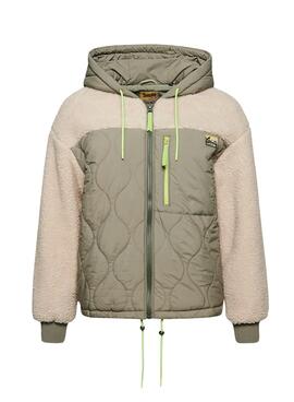 Chaqueta Superdry Sherpa Quilted Verde Mujer