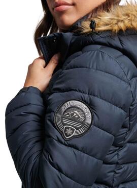 Chaqueta Superdry Fuji Hooded Mid Marino Mujer