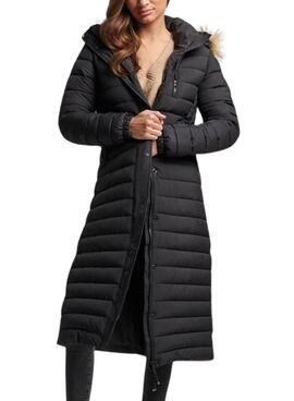 Chaqueta Superdry Fuji Hooded Longline Negro Mujer