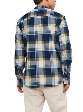 Camisa Jack and Jones Blubrook Cuadros Azul Hombre