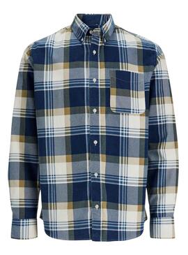 Camisa Jack and Jones Blubrook Cuadros Azul Hombre