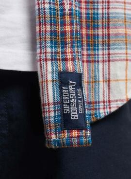 Camisa Superdry Cotton Lumberjack Blanco Hombre