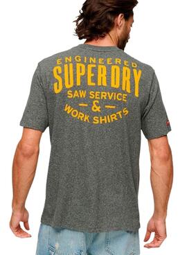 Camiseta Superdry Workwear Trade Gris Para Hombre