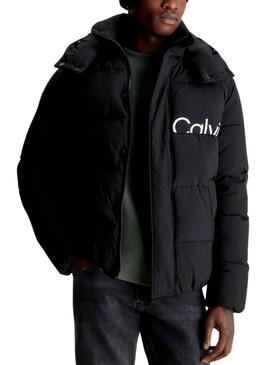 Chaqueta Calvin Klein Essentials Logo Negra Hombre 