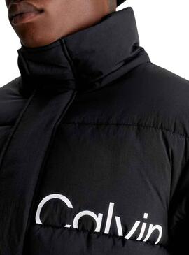 Chaqueta Calvin Klein Essentials Logo Negra Hombre 