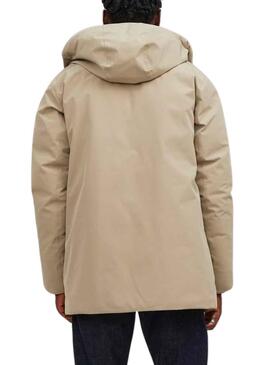 Chaqueta Jack Jones Beige Logo Pequeño