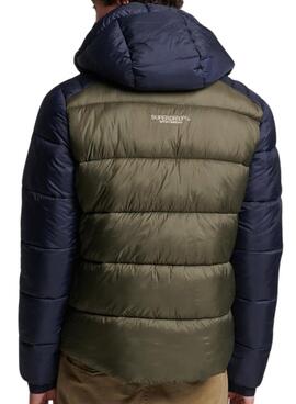 Chaqueta Superdry Hood Color Block Verde Hombre