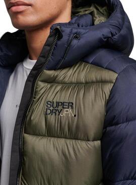 Chaqueta Superdry Hood Color Block Verde Hombre
