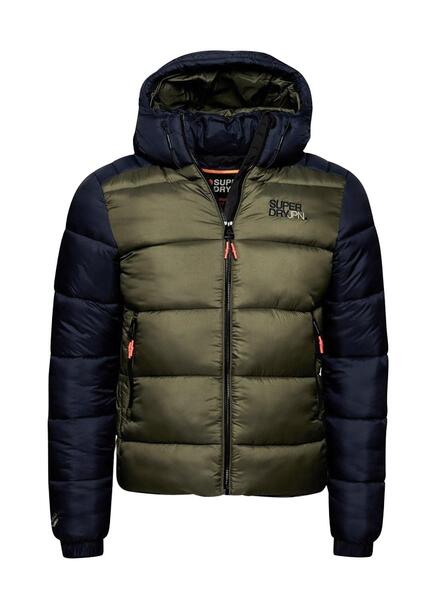 Chaqueta Superdry Hood Color Block Verde Hombre