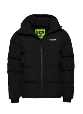 Chaqueta Superdry Hooded Boxy Puffer Negro Hombre