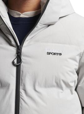 Chaqueta Superdry Hooded Boxy Puffer Gris Hombre