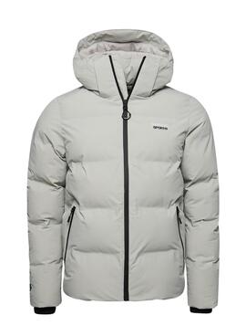 Chaqueta Superdry Hooded Boxy Puffer Gris Hombre