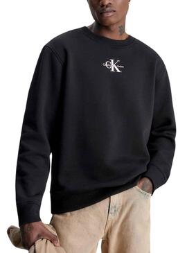 Sudadera Calvin Klein Monologo Negra para Hombre