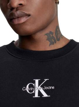 Sudadera Calvin Klein Monologo Negra para Hombre