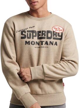 Sudadera Superdry Travel Postcard Marrón Hombre