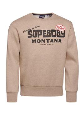 Sudadera Superdry Travel Postcard Marrón Hombre