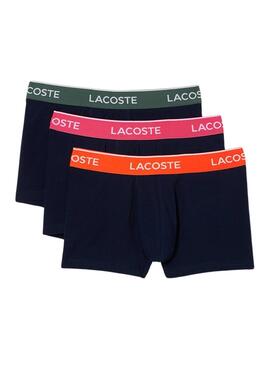 Pack 3 Calzoncillos Lacoste Boxers Marino Hombre